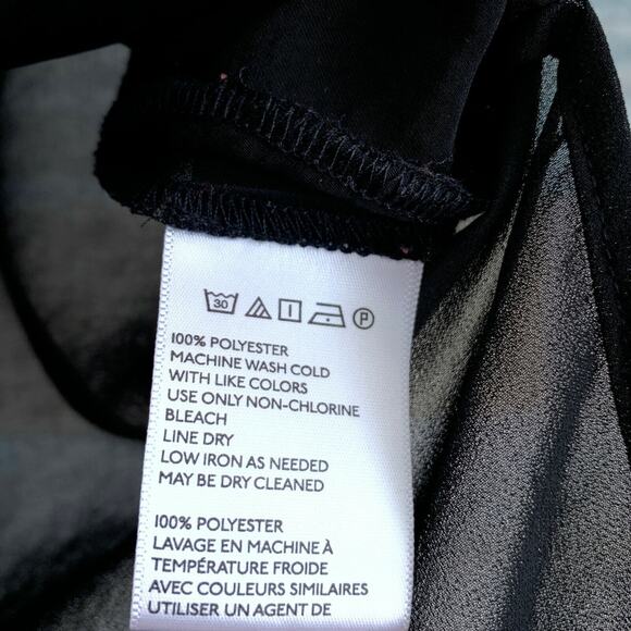 Urban Outfitters Silence + Noise Sheer Panel Top Black High Low Hem Womens Small - Picture 7 of 7